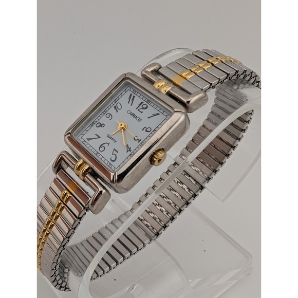 Carriage‎ Timex Women's Watch 19mm Case Two Tone Stretch Band- New Battery - Picture 3 of 7